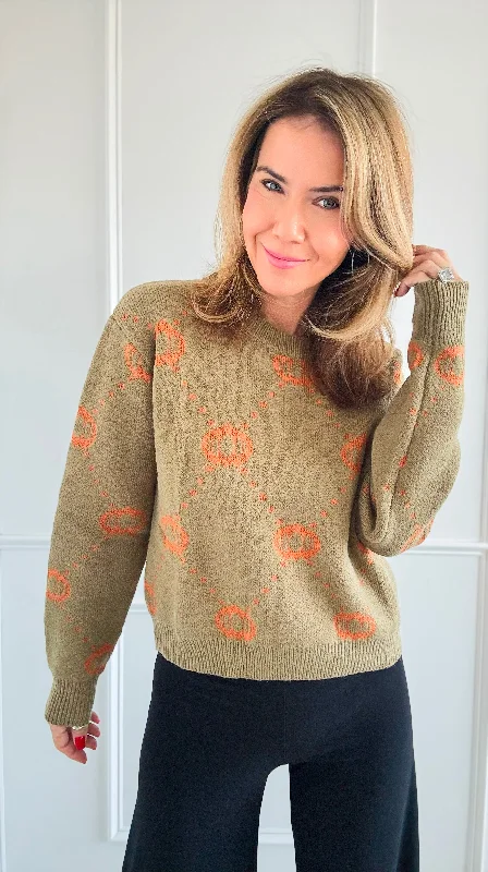Pumpkin Sweater - Olive Spandex Rayon Corduroy