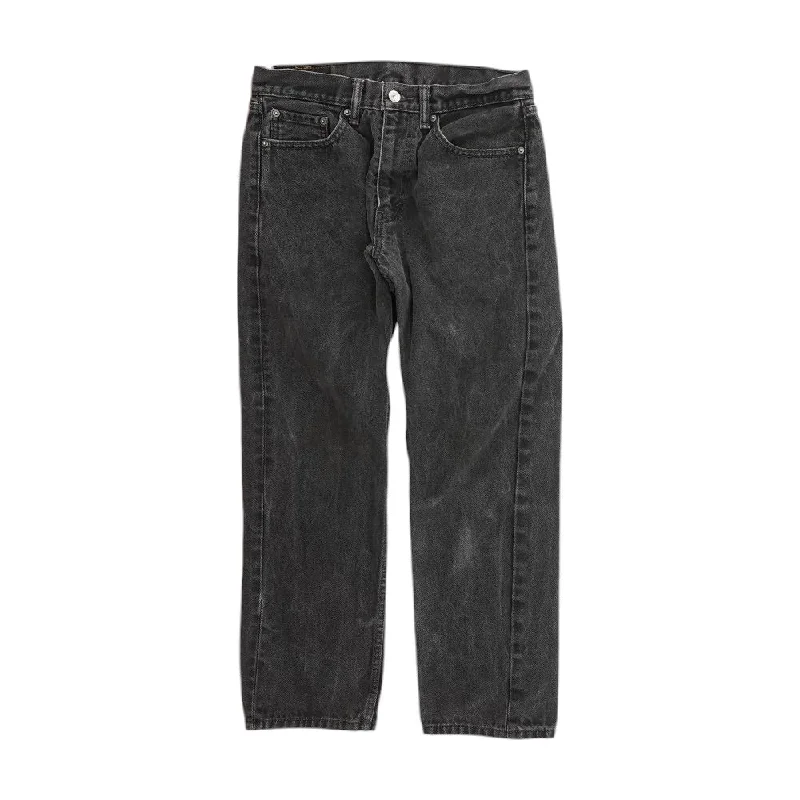 505 Black Solid Jeans Stylish High-Waist Skinny Denim