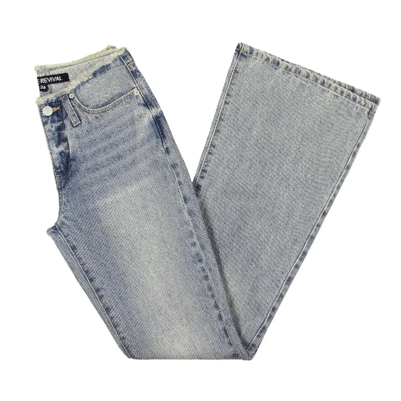 Womens Cotton Denim Bootcut Jeans Stylish Tapered Fit Jeans