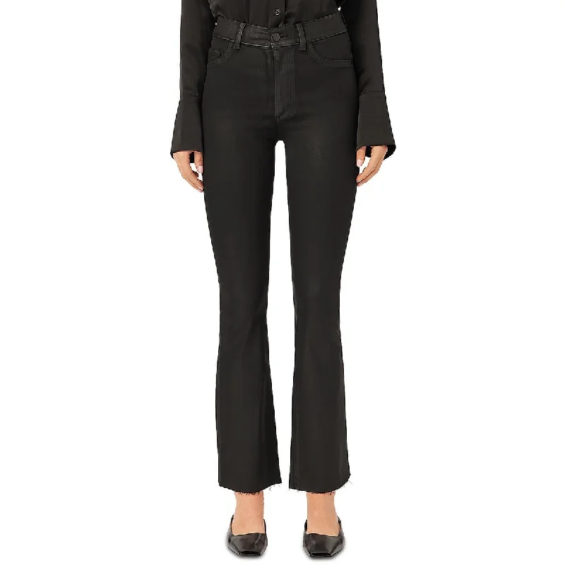 Bridget Womens High Rise Raw Hem Bootcut Jeans Elegant Wide-Leg Jeans