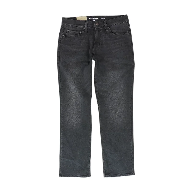Black Solid Straight Jeans Trendy Low-Rise Bootcut Jeans