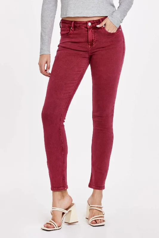 Blaire High Rise Slim Straight Jean In Ruby Falls Casual Distressed Denim Jeans