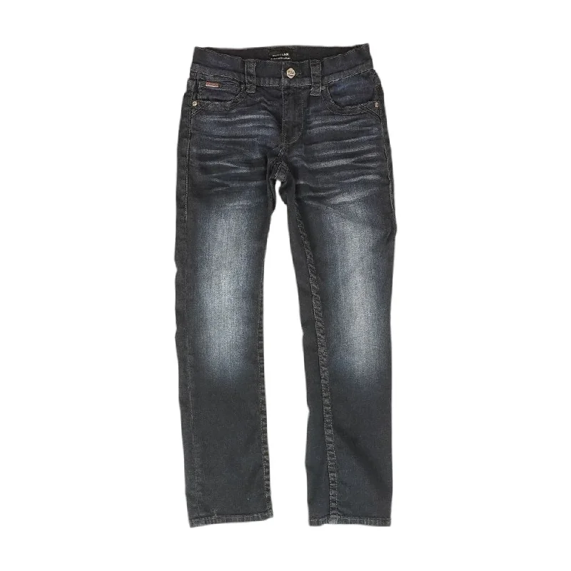 Blue Solid Straight Jeans Comfortable Straight-Legged Denim