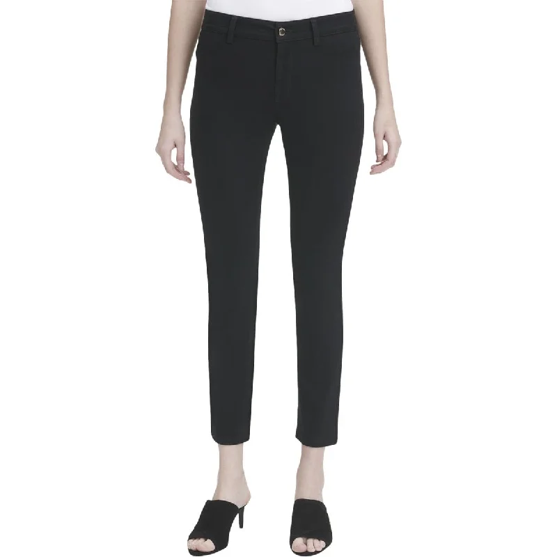 Calvin Klein Womens Denim Mid-Rise Straight Leg Jeans Elegant Raw Hem Jeans