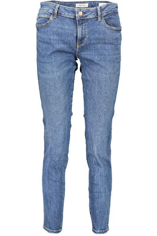 Blue Cotton Women Skinny Jean Casual Light Wash Jeans