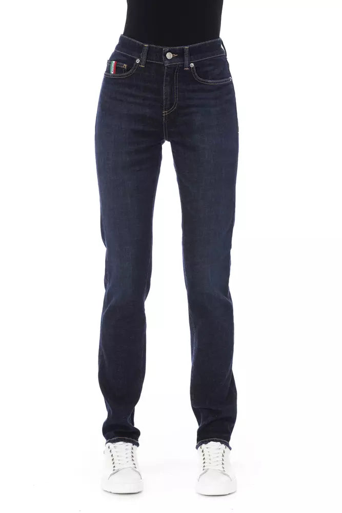 Baldinini Trend Blue Cotton Women Jeans Fashionable White Denim Jeans