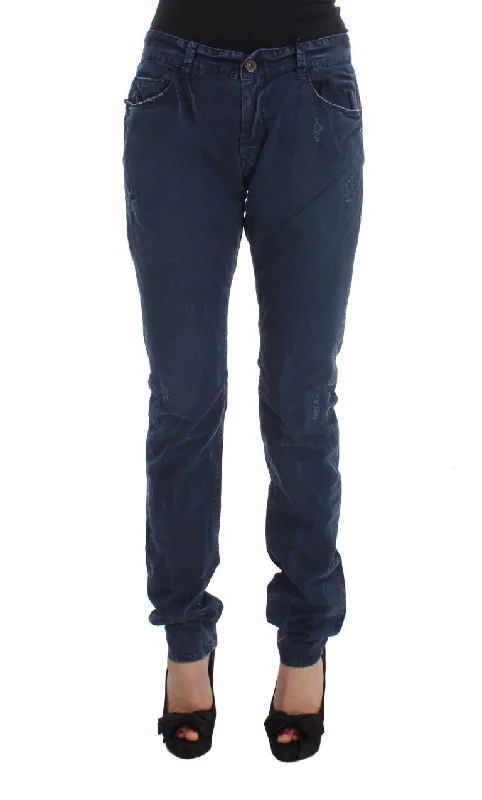 Costume National  Cotton Blend  Women's Jeans Fashionable Raw Hemmed Jeans