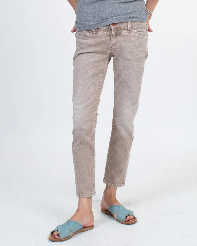 Cropped Straight Leg Jeans Comfortable Stretch Denim Jeans