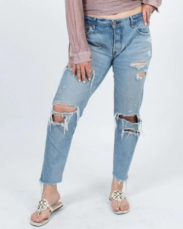 Distressed Jeans Classic Blue Denim Jeans