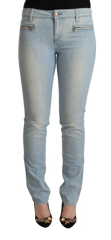 Elegant Slim Fit Cotton Blend Jeans Trendy Pleated Waist Jeans