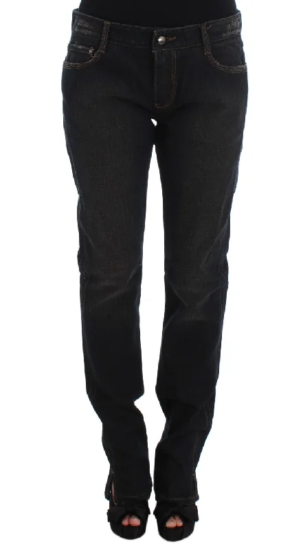 Ermanno Scervino  Wash Cotton Boyfriend Women's Jeans Classic Button Fly Jeans