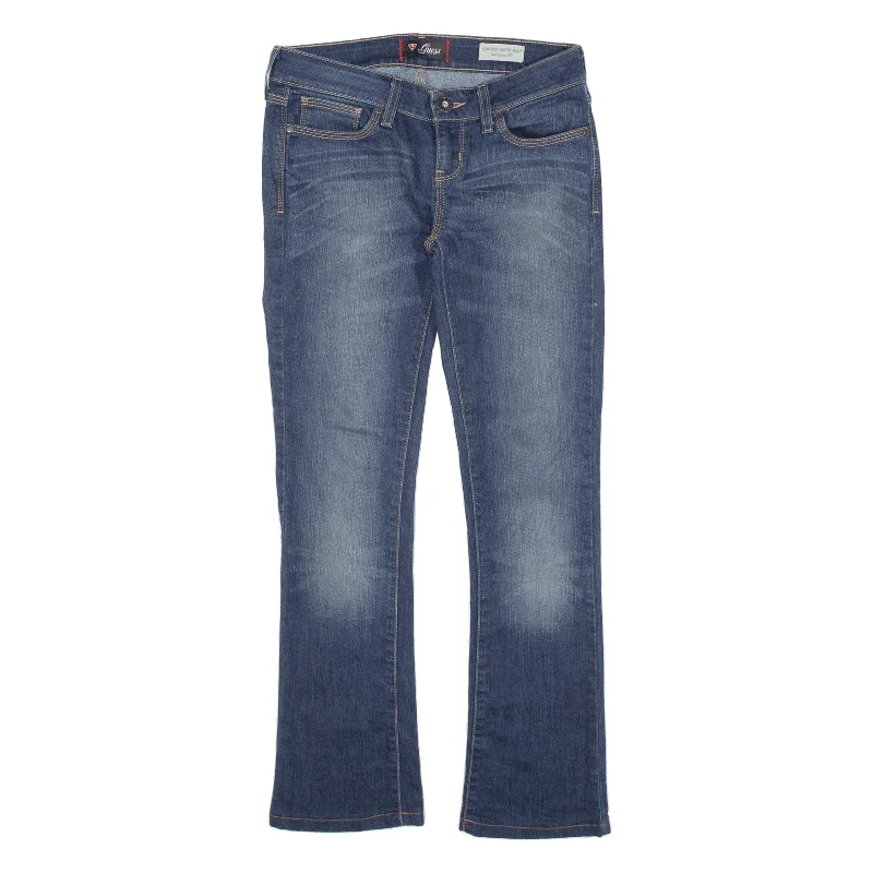 GUESS Low Rise Womens Jeans Blue Slim Bootcut W29 L28 Chic Ripped Jeans
