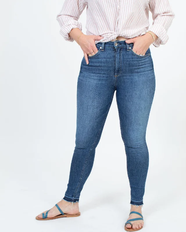 "High Rise Ankle" Skinny Jeans Chic Faded Blue Jeans