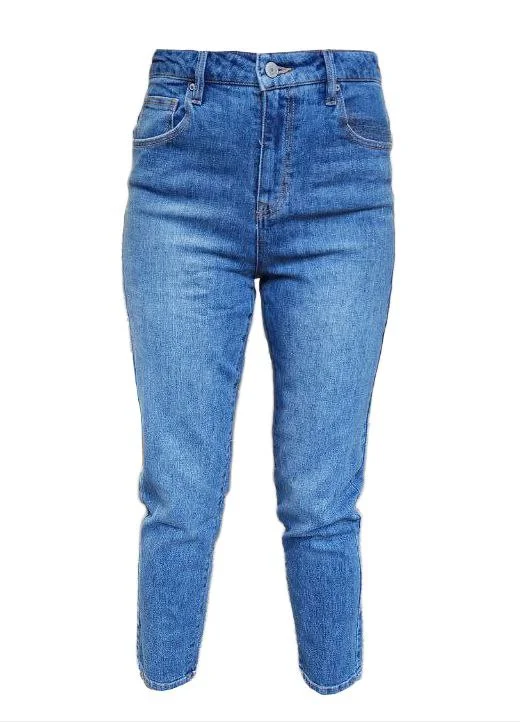 HoodLamb Women's Indigo Denim 90 Mom Hemp Jeans 420 NWT Fashionable Bootcut Jeans