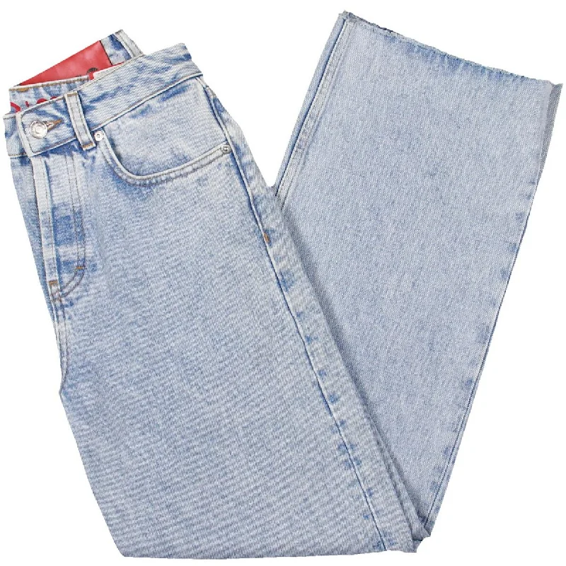 Hugo Boss Womens High-Rise Denim Straight Leg Jeans Stylish Plus Size Denim Jeans