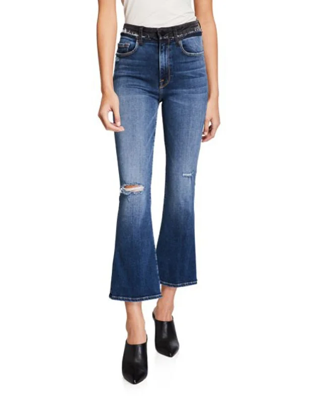 "Le Crop Mini Boot" Jeans Fashionable Raw Edge Jeans