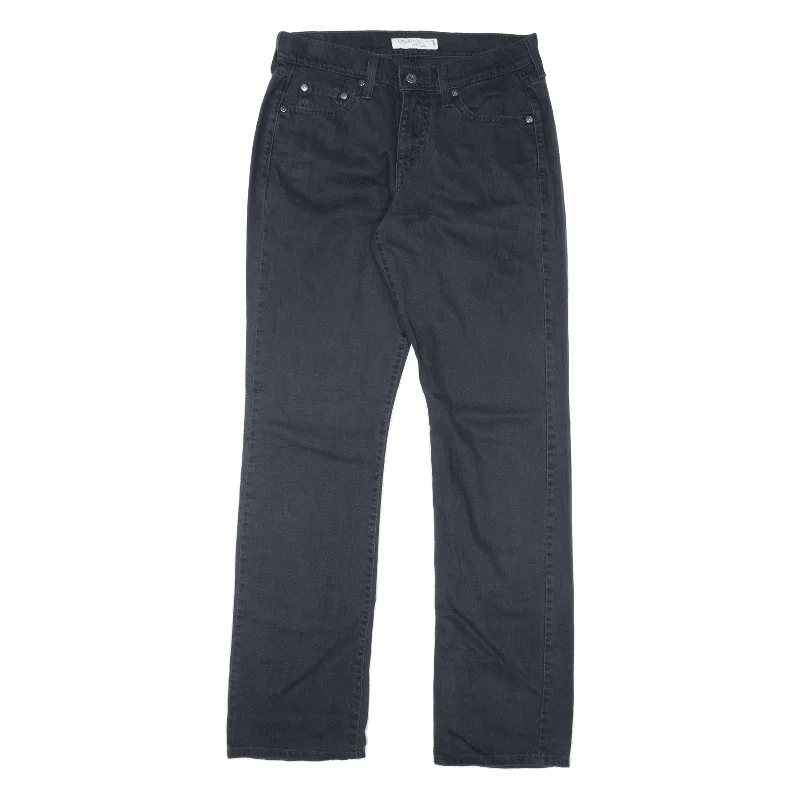 LEVI'S 505 Womens Jeans Black Regular Straight W28 L32 Elegant Raw Hem Jeans