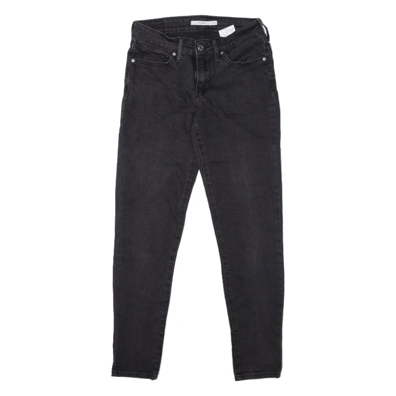 LEVI'S 711 Womens Jeans Black Slim Skinny W25 L28 Casual Straight-Leg Jeans