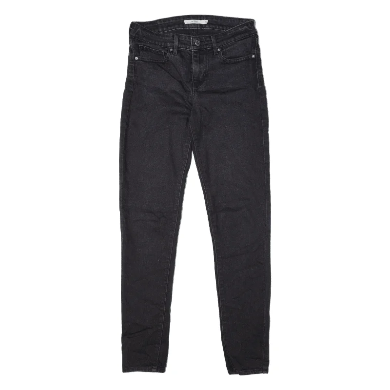 LEVI'S 711 Womens Jeans Black Slim Skinny W25 L30 Trendy Classic Fit Jeans