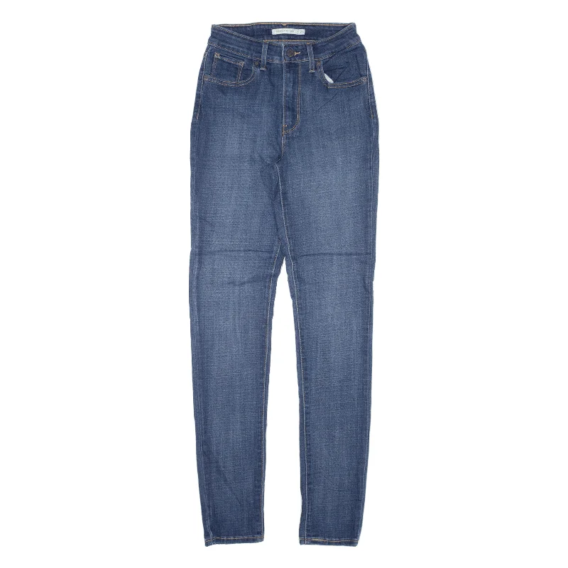 LEVI'S 721 High Rise Womens Jeans Blue Slim Skinny W22 L32 Classic Blue Denim Jeans