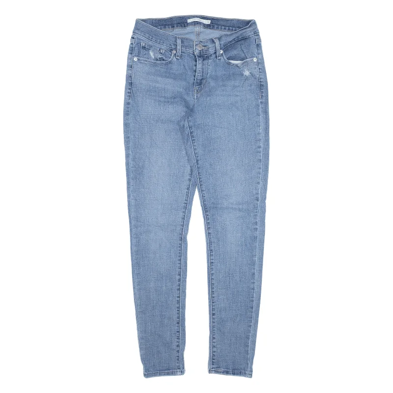 LEVI'S Distressed Womens Jeans Blue Slim Skinny W28 L30 Fashionable White Denim Jeans LEVI'S Distressed Womens Jeans Blue Slim Skinny W28 L30 Fashionable White Denim Jeans
