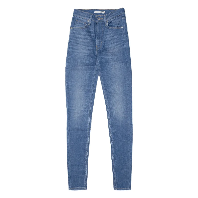 LEVI'S Mile High Womens Jeans Blue Slim Skinny Stone Wash W25 L32 Elegant High-Waisted Flared Jeans LEVI'S Mile High Womens Jeans Blue Slim Skinny Stone Wash W25 L32 Elegant High-Waisted Flared Jeans