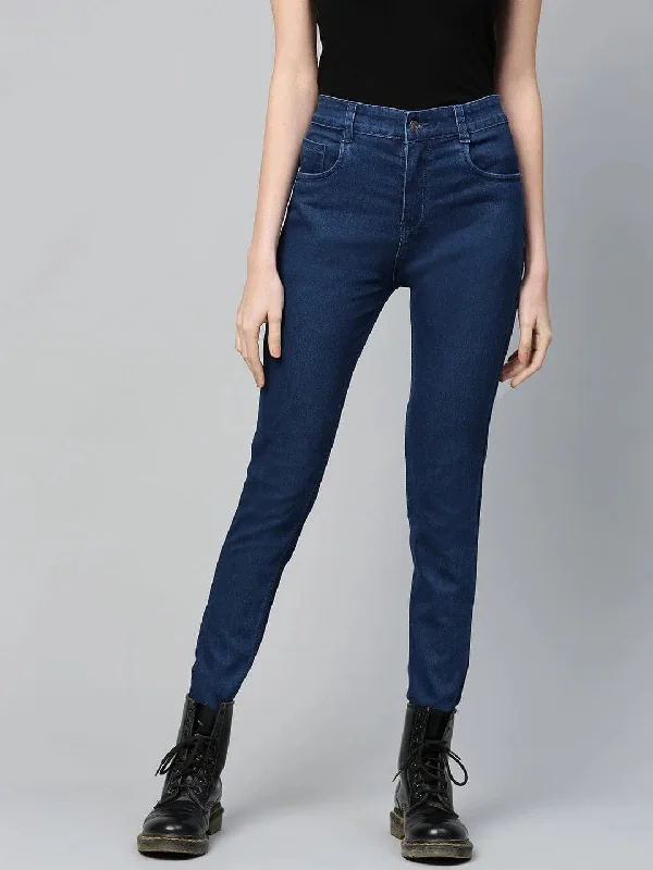 Navy Basic Regular Jeans Trendy Acid Wash Skinny Jeans