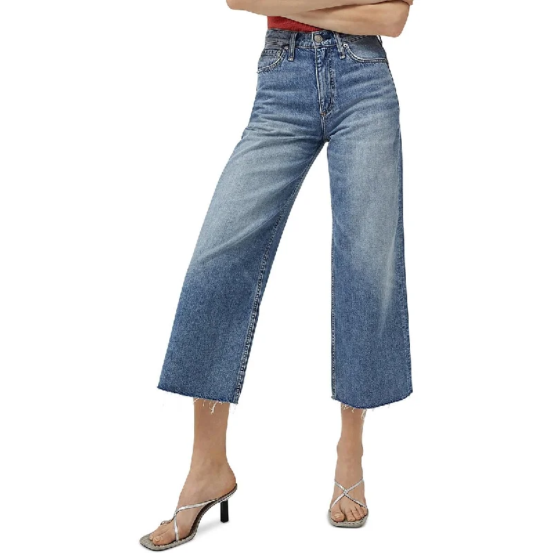 Rag & Bone Womens Andi Denim Wide Leg Jeans Comfortable Flare Leg Jeans