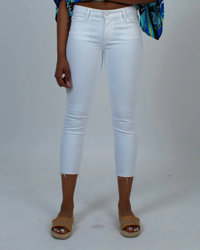 "Skyline Skinny Crop" Skinny Jeans Trendy Pleated Waist Jeans