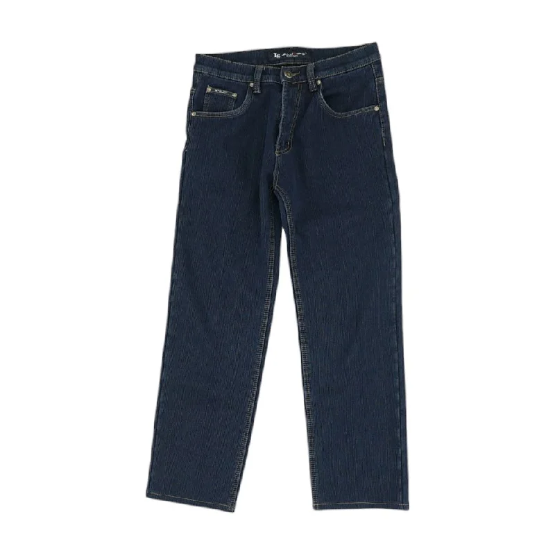 Solid Jeans Comfortable Distressed Straight-Leg Jeans