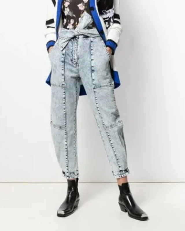 "Storm Tie Waist Tapered" Jeans Casual High-Waisted Bootcut Jeans