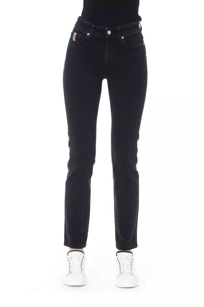 Baldinini Trend Black Cotton Women Jeans Trendy Vintage Denim Jeans