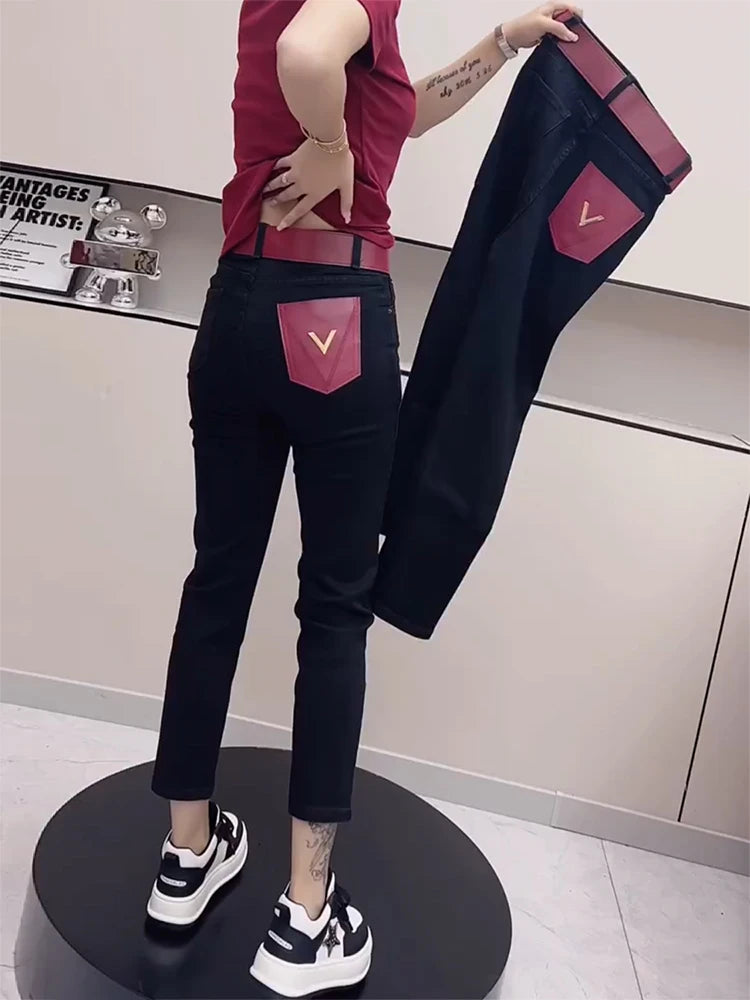 Y2k Jeans Large Size Straight Leg Women Jeans Explosive High-waisted Comfortable Dark Wash Jeans Y2k Jeans Large Size Straight Leg Women Jeans Explosive High-waisted Comfortable Dark Wash Jeans