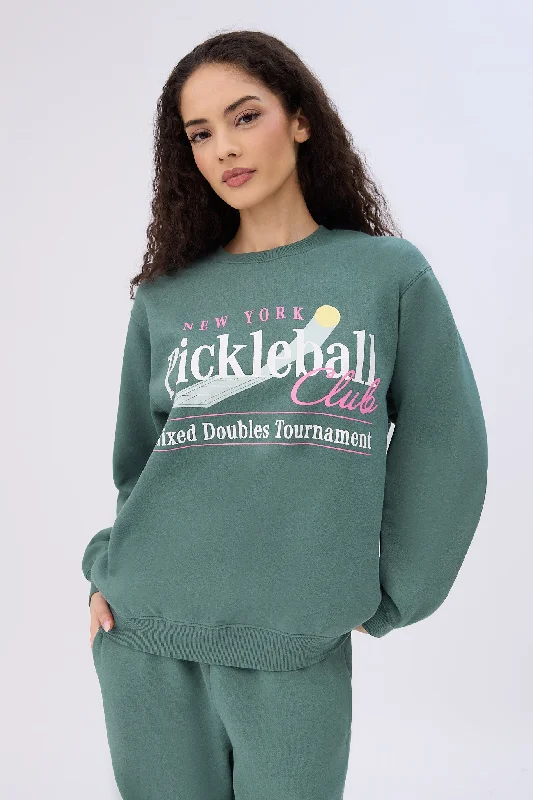 Graphic Oversized Crew Neck Sweatshirt Zip Hoodie Drawstring Kangaroo Pocket