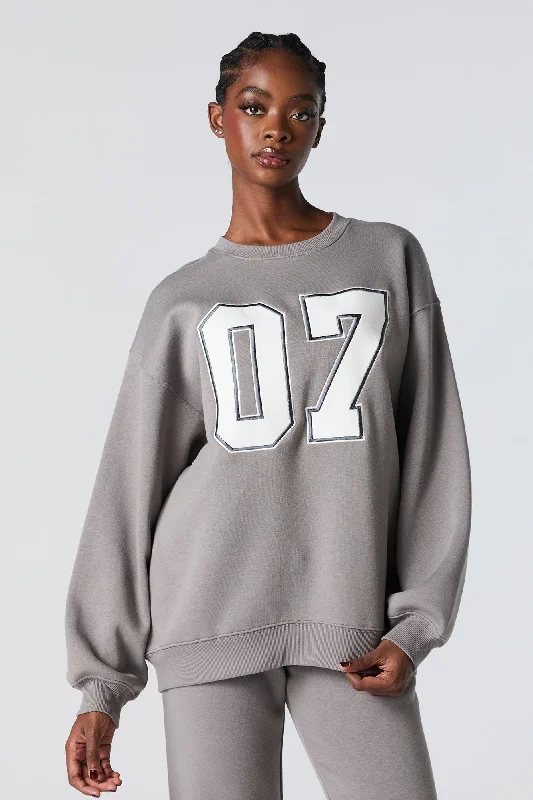 Oversized Graphic Fleece Sweatshirt Graphic Hoodie Design Print