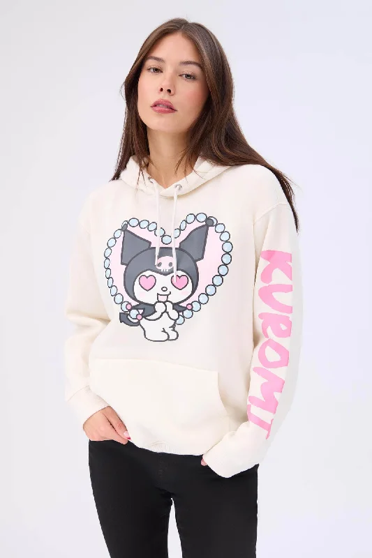 Kuromi Graphic Hoodie Hoodie with Hem Detail Decorative Unique