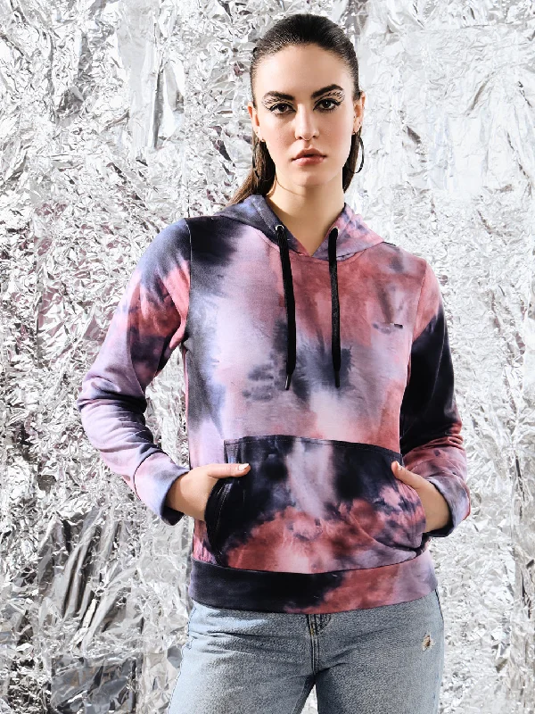 TANDUL Women Full Sleeve Printed Sweatshirt Hoodie with Double Zipper Versatile Adjustable TANDUL Women Full Sleeve Printed Sweatshirt Hoodie with Double Zipper Versatile Adjustable