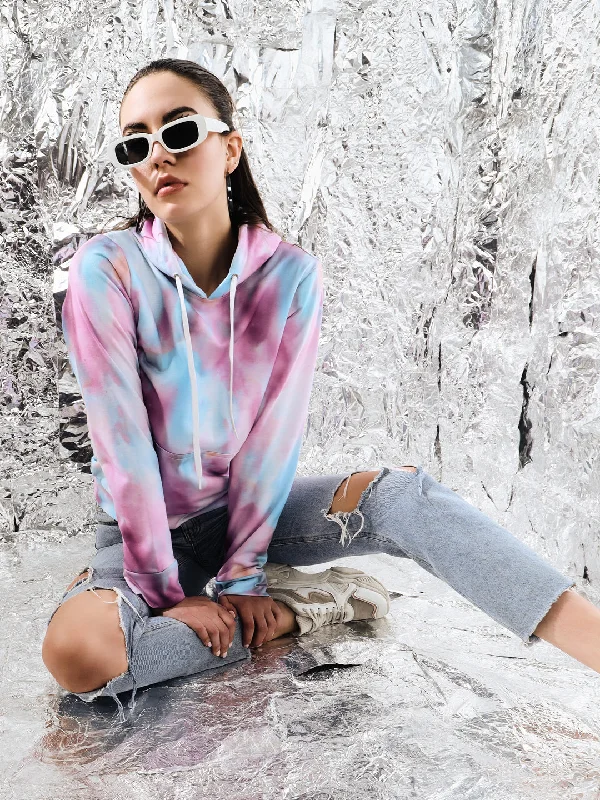 TANDUL Women Full Sleeve Printed Sweatshirt Hoodie with V-Neck Classic Versatile