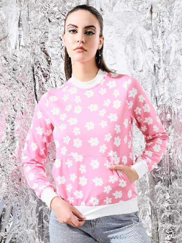 TANDUL Women Full Sleeve Printed Sweatshirt Hoodie with Tie-Dye Psychedelic Retro