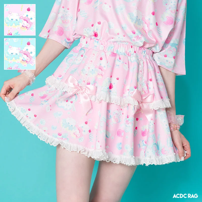 ACDC RAG "Whip Cat" pink skirt cotton skirt soft
