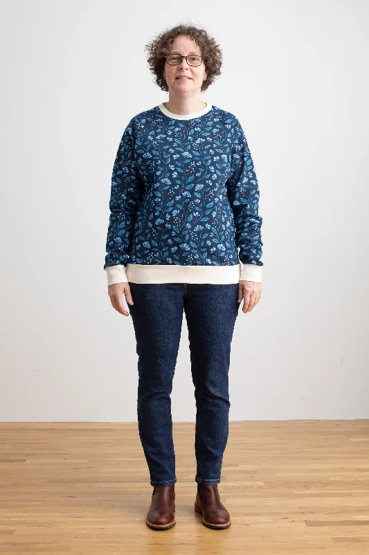 Adult Sweatshirt - Flower Vines Night Sky Hoodie with Lining Warm Insulated