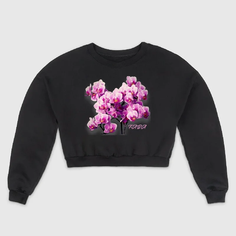Aloha Crop Cotton Sweatshirt Hoodie with Toggle Buttons Decorative Unique