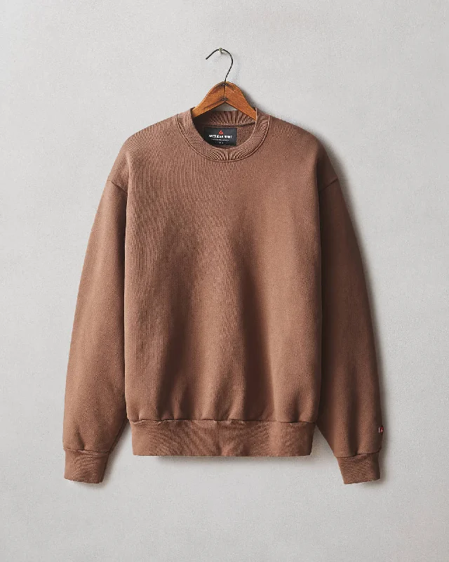 American Vintage Unisex Crew Sweatshirt - Chicory Coffee Hoodie with Cuffed Sleeves Snug Secure American Vintage Unisex Crew Sweatshirt - Chicory Coffee Hoodie with Cuffed Sleeves Snug Secure