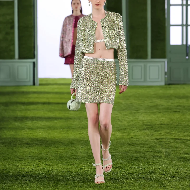 Beaded Tulle Skirt with Tulle Jacket cashmere skirt fine