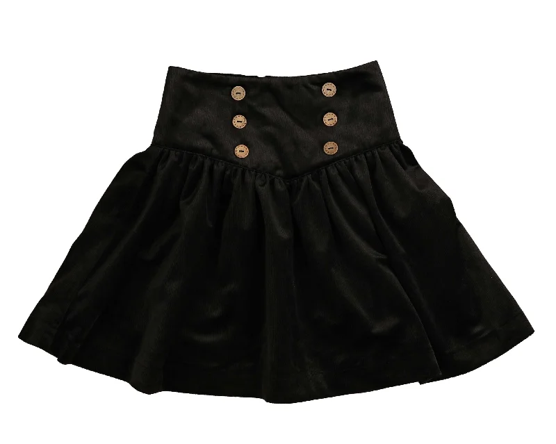 Belati Black Velour Cord Skirt corduroy skirt durable