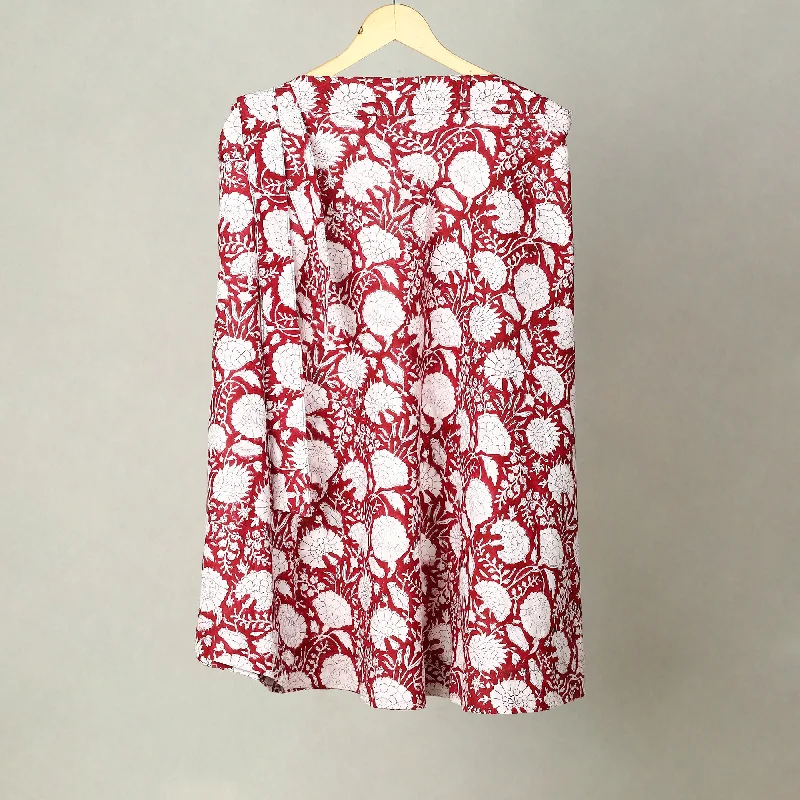Red - Block Print Cotton Sanganeri Wrap Around Skirt 11 velvet skirt luxury