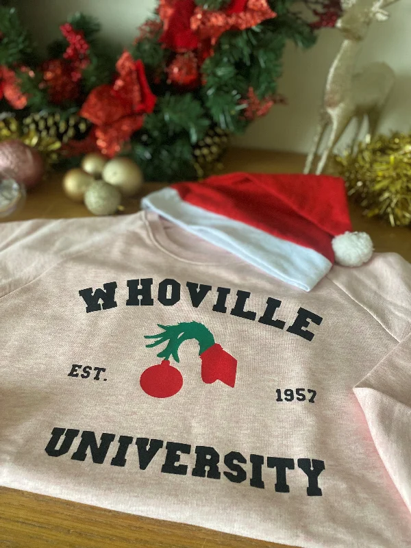 Christmas Whoville University Sweatshirt Hoodie Dress Longline Feminine