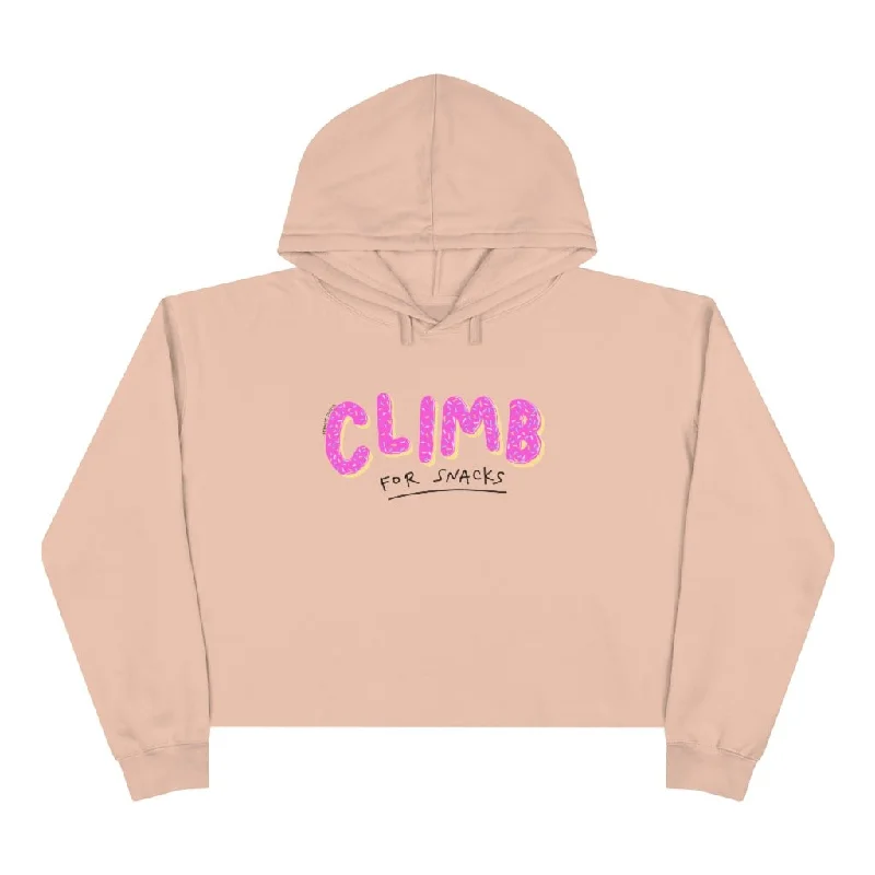 Climb for Snacks — Women’s Crop Hooded Sweatshirt Hoodie with Cropped Fit Short Trendy Climb for Snacks — Women’s Crop Hooded Sweatshirt Hoodie with Cropped Fit Short Trendy
