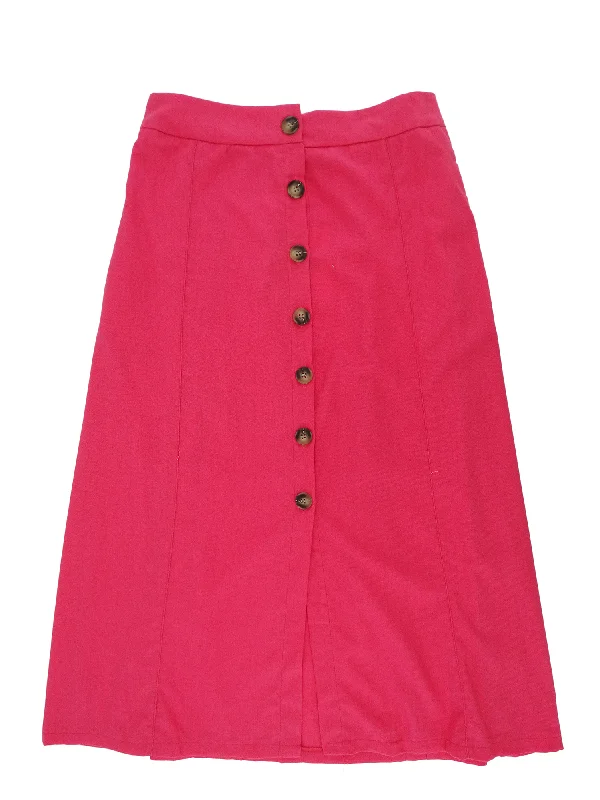 181006, Da Moda Women's Button Down Skirt W/Pocket- S-XL pleated skirt texture