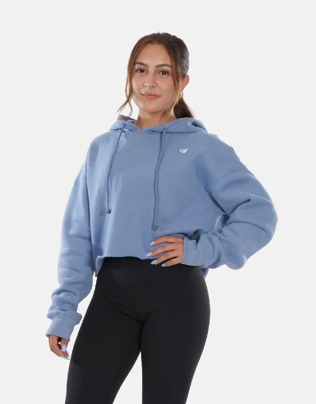 DW Cozy Fleece Cropped Hoodie Hoodie with Drawcord Adjustable Secure